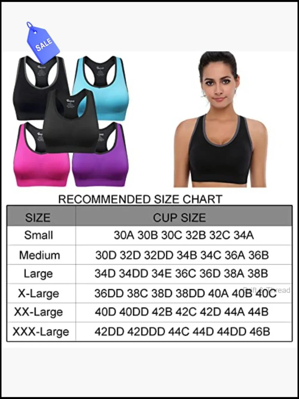 High Impact Seamless Racerback Sports Bra Full Coverage Support Yoga Gym Workout